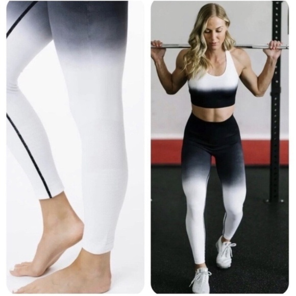 Zyia Black and White Ombre Performance High-Rise 7/8 Leggings - Picture 2 of 8